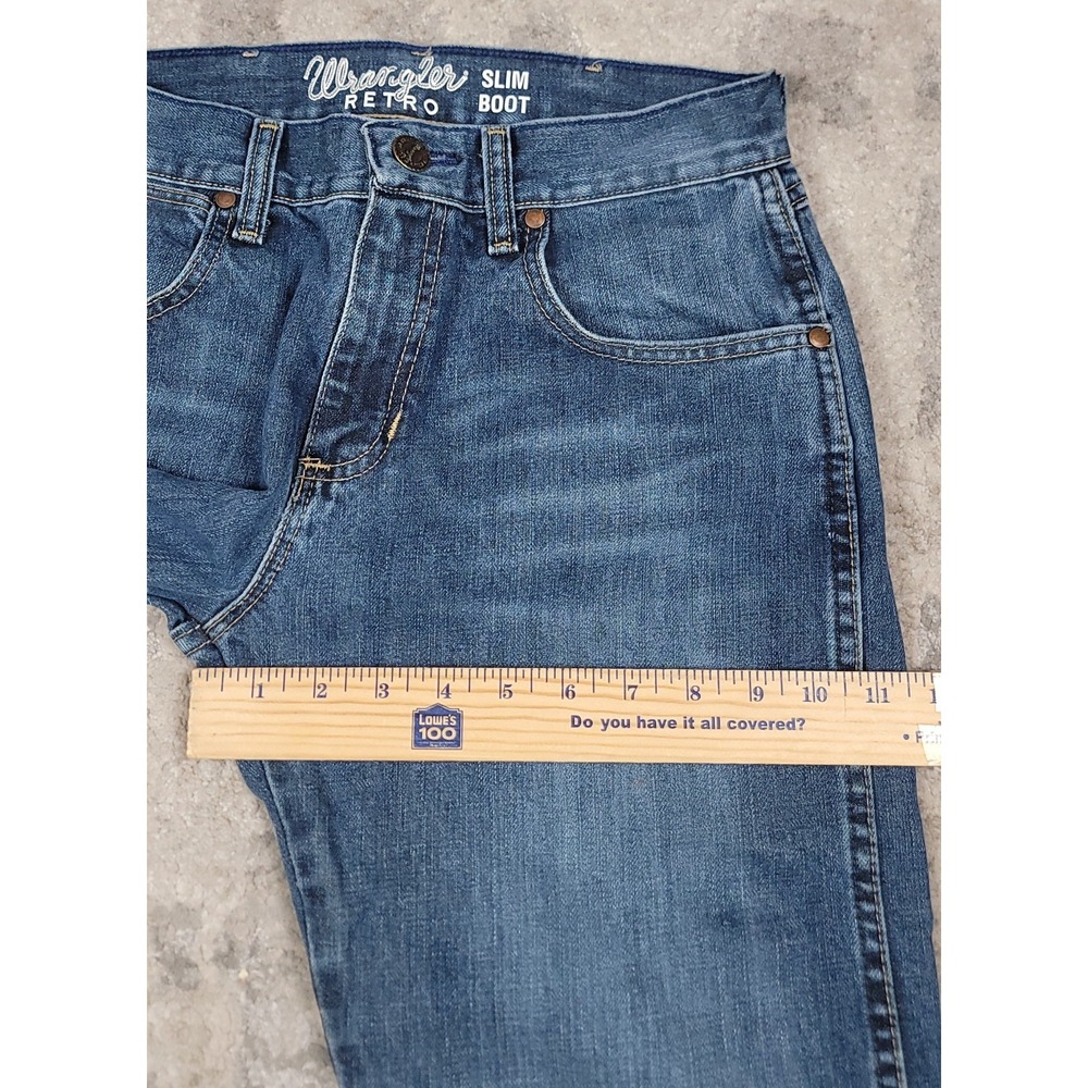 Wrangler Retro Slim Bootcut Men's Denim Jeans Blue Casual Workwear Size 29x32 - Picture 5 of 10
